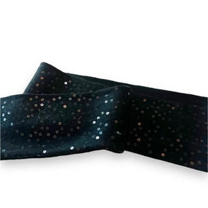 Banana Republic Wool Blend Black Sequin Skinny Scarf Sparkles Holiday Dressy EUC